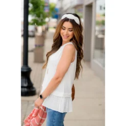 Ruffle Faux Layer Tank -Women's Clothing Store BB 8086 96e2807d b64c 44df 81ec 9fea3767a212