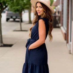 Ruffle Trim Tie Tank Dress -Women's Clothing Store BB 8093 22a190ef 69df 49cd bc5d f6b9142069e8 432476