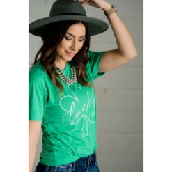 Lucky Clover Graphic Tee -Women's Clothing Store BB 8094