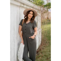 Button Jumpsuit -Women's Clothing Store BB 8095 1