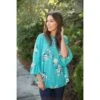 Blue Floral Flutter Blouse
