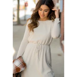 Simple Tie Sweater Dress -Women's Clothing Store BB 8110 4efabea1 c162 47ee 98c7 e17a7b611d5f