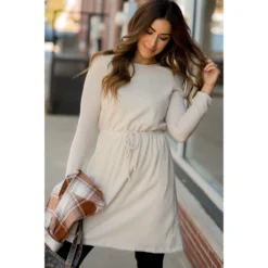 Simple Tie Sweater Dress -Women's Clothing Store BB 8112 498e5f4d 6e68 42dd a6a7 874264432a22