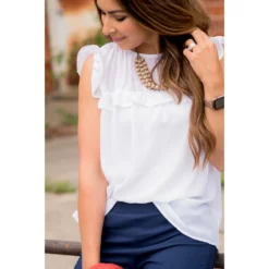 Betsey's Bibbed Ruffle Sleeved Blouse -Women's Clothing Store BB 8165 56a84f31 9e7d 49e6 aca6 8370ce4c5a15