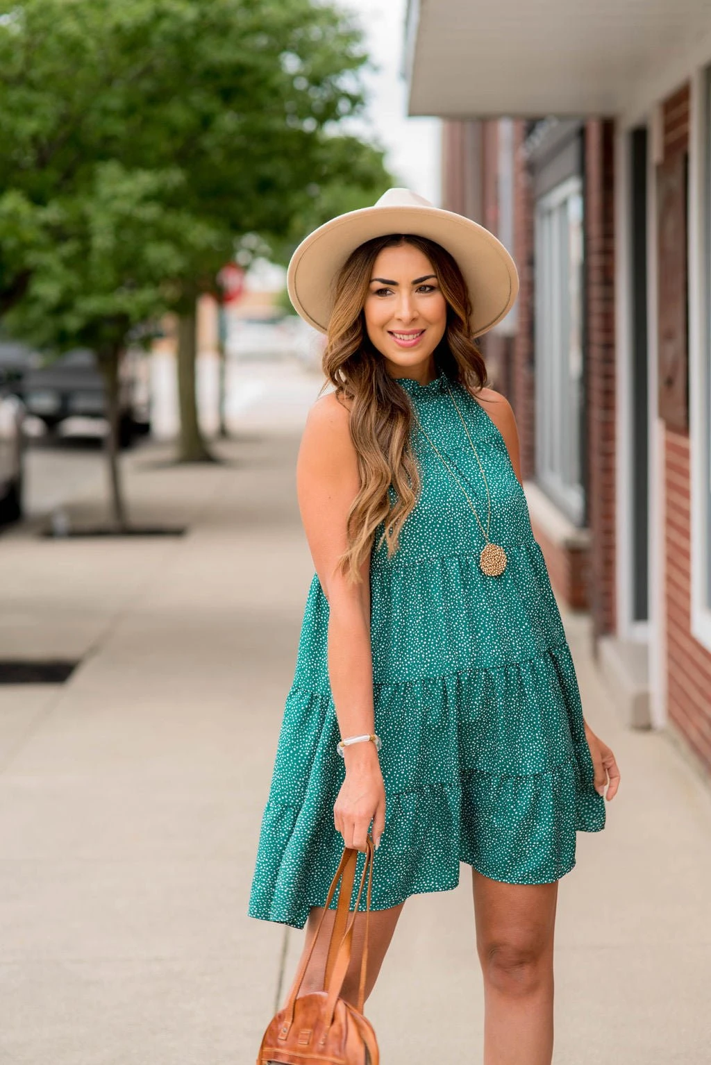 Spotted Tiered Tie Back Dress 5 Spotted Tiered Tie Back Dress - Image 5