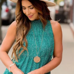 Spotted Tiered Tie Back Dress 24 Spotted Tiered Tie Back Dress -Women's Clothing Store BB 8201 159953