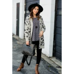 Button Leopard Tunic Cardigan -Women's Clothing Store BB 8210 044d9ebb 0a2c 44b6 8eb9 a13f8f208653