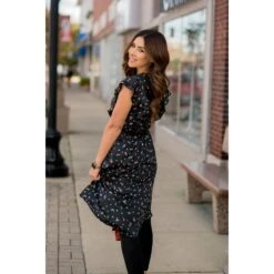 Date Night Paint Splotched Flutter Dress -Women's Clothing Store BB 8224