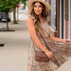 Blossoms Flutter Sleeve Dress