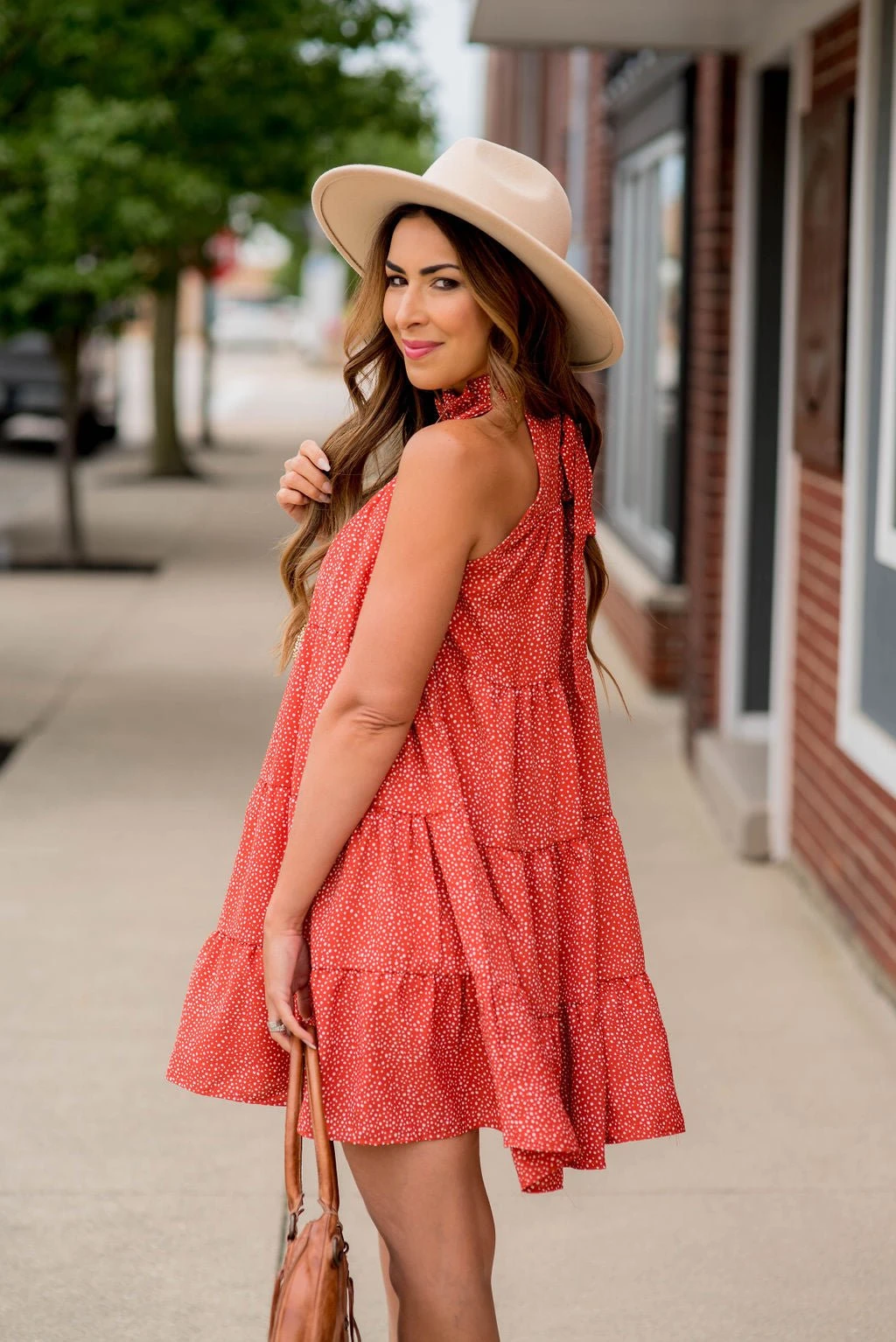 Spotted Tiered Tie Back Dress 12 Spotted Tiered Tie Back Dress - Image 12