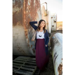 Cinch Waisted Colored Bottom Tank Maxi -Women's Clothing Store BB 8336