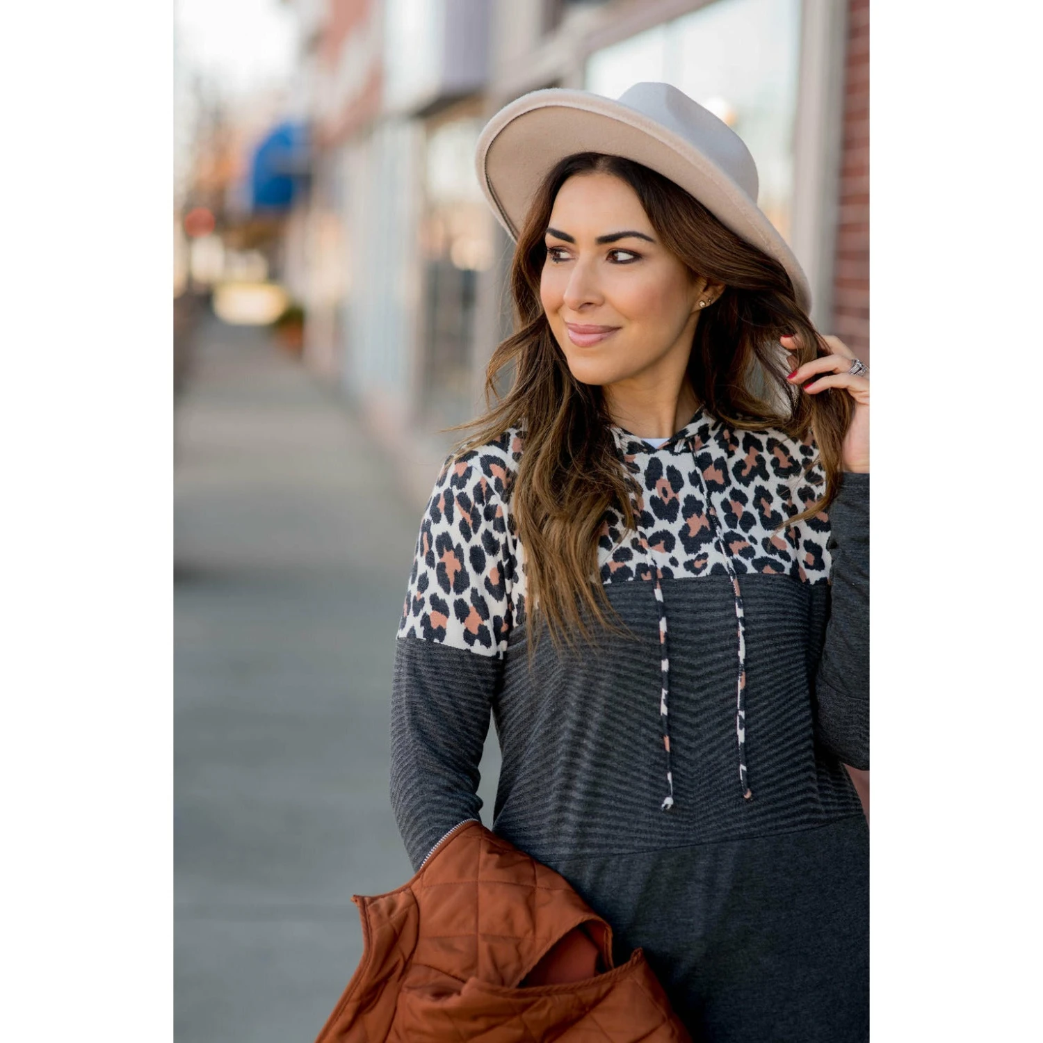 Comfy Leopard Blocked Hoodie 3 Comfy Leopard Blocked Hoodie - Image 3