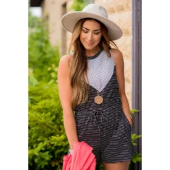 Chevron Thin Striped Romper -Women's Clothing Store BB 8372 72b51df5 a788 4dbe a83f 1bed2f7dd025