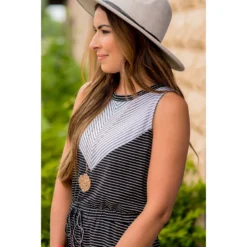 Chevron Thin Striped Romper -Women's Clothing Store BB 8374 00cdfa77 1b15 417e baa6 e66835f01a0c