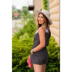 Chevron Thin Striped Romper -Women's Clothing Store BB 8385 216c8ce6 73a2 4a04 ad40 e7f0cc348d52