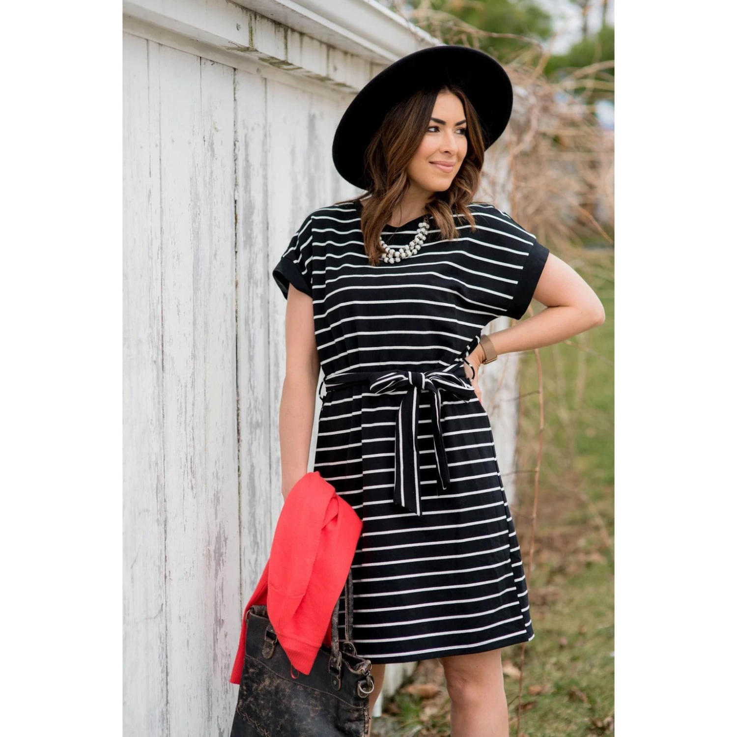 Striped Front Tie Dress 5 Striped Front Tie Dress - Image 5