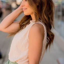 Subtle Textured Dots V-Neck Tank -Women's Clothing Store BB 8392 7ba0912a d73f 406a b29a 24bbe617a654 344160