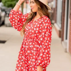 Floating Floral Wrap Top Dress 16 Floating Floral Wrap Top Dress -Women's Clothing Store BB 8394 995284