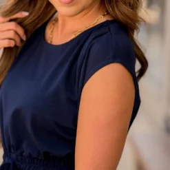 Cap Sleeve Side Slit Tie Midi Dress -Women's Clothing Store BB 8395 30159f29 573b 4831 ba8f 4b539b6ea4b4 117825