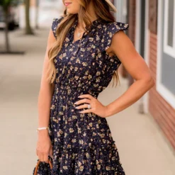 Blossoms Flutter Sleeve Dress -Women's Clothing Store BB 8412 beba432d 9233 4b20 8584 95484510f44f 760715