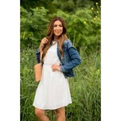 Eyelet Ruffle Trim Bibbed Dress -Women's Clothing Store BB 8418 e26a70a6 3f72 4364 86d6 8d33dc019143