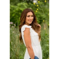 Eyelet Ruffle Trim Bibbed Dress -Women's Clothing Store BB 8424 ec6ee6ba d7e8 4f96 b736 a7039807f75f