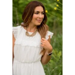 Eyelet Ruffle Trim Bibbed Dress -Women's Clothing Store BB 8428 351784b6 ae44 4410 b4f0 16603fb53100