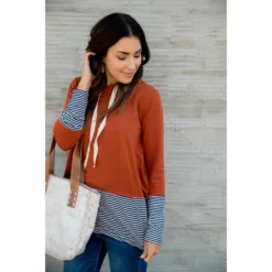 Striped Tipped Hoodie -Women's Clothing Store BB 8429 df4b2a7e b6ff 4a8e b65b 06af5b6a8a89