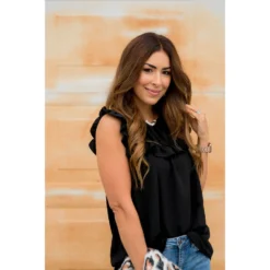 Dressy Bibbed Ruffle Sleeve Blouse -Women's Clothing Store BB 8435 519a57d0 dbc8 4fbf 8a5d 166dd51feb50