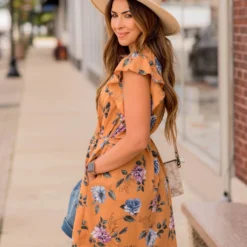 Timeless Floral Ruffle Tie Dress -Women's Clothing Store BB 8472 52de8337 1977 4290 8c92 5f6995a6d328 222268