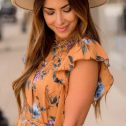 Timeless Floral Ruffle Tie Dress -Women's Clothing Store BB 8475 cdd29c67 2796 45de 8f13 f31327fb54ce 420872