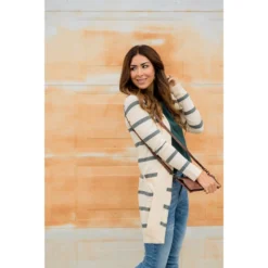 Striped Butter Soft Tunic Cardigan -Cream -Women's Clothing Store BB 8497 1b08cfa3 0ad8 475c 871d 940b197d6ddd