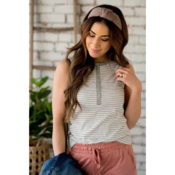 Ribbed Striped Button Accent Tank 27 Ribbed Striped Button Accent Tank -Women's Clothing Store BB 8515 e2f02977 220b 47e2 a371 bfa828b880c0