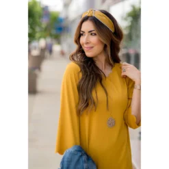 Scalloped 3/4 Sleeve Dress -Women's Clothing Store BB 8524 31255b3c 66fe 4e1d a2d7 6b56f81907a3