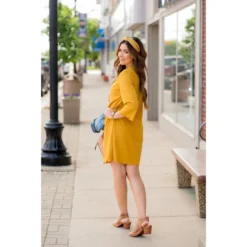 Scalloped 3/4 Sleeve Dress -Women's Clothing Store BB 8530 5b3001d4 5ef8 46f6 9583 f4c6d5f2c95d