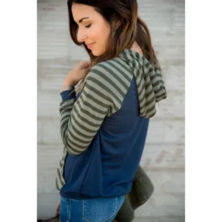Striped Two Tone Sleeve/Pocket Hoodie -Women's Clothing Store BB 8543 903e044b 6880 4066 a17b 23032bde48fd