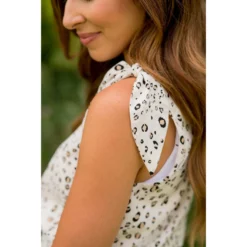 Cheetah Shoulder Tie Tank Dress -Women's Clothing Store BB 8568