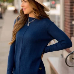 Four Side Button Mid Seam Sweater -Women's Clothing Store BB 8572 77f05ad0 76c4 4762 9fe2 ec1c886c6a80 609948