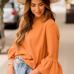 Textured Flutter Blouse -Women's Clothing Store BB 8579 352f6287 10bf 40ce 9d0b fc7694be8ff1 214103