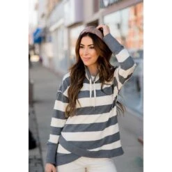 Criss Cross Wrap Striped Cowl Neck -Women's Clothing Store BB 8601 f70b6a23 b722 4f5c 8b08 fb24ece4b598