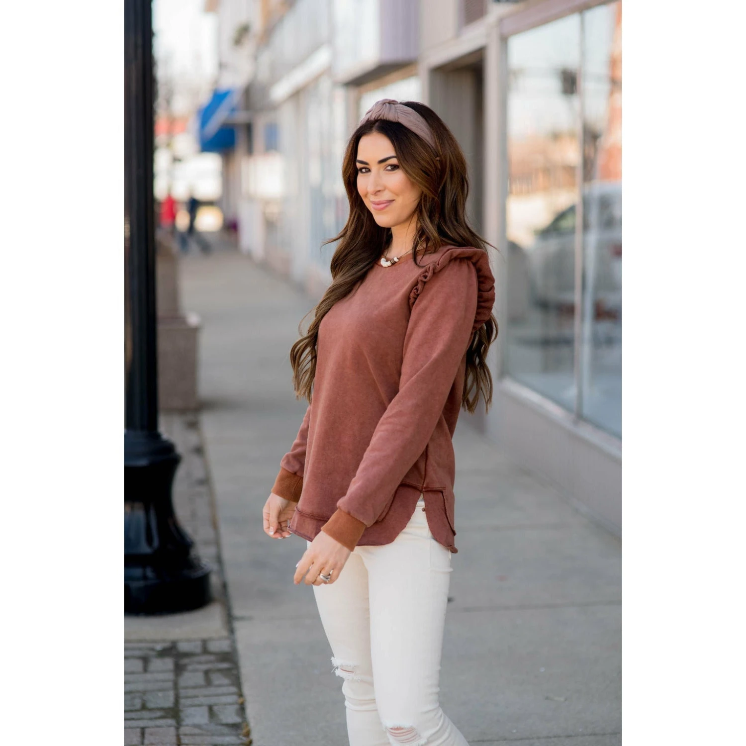 Posh Raw Ruffle Edged Crewneck 4 Posh Raw Ruffle Edged Crewneck - Image 4