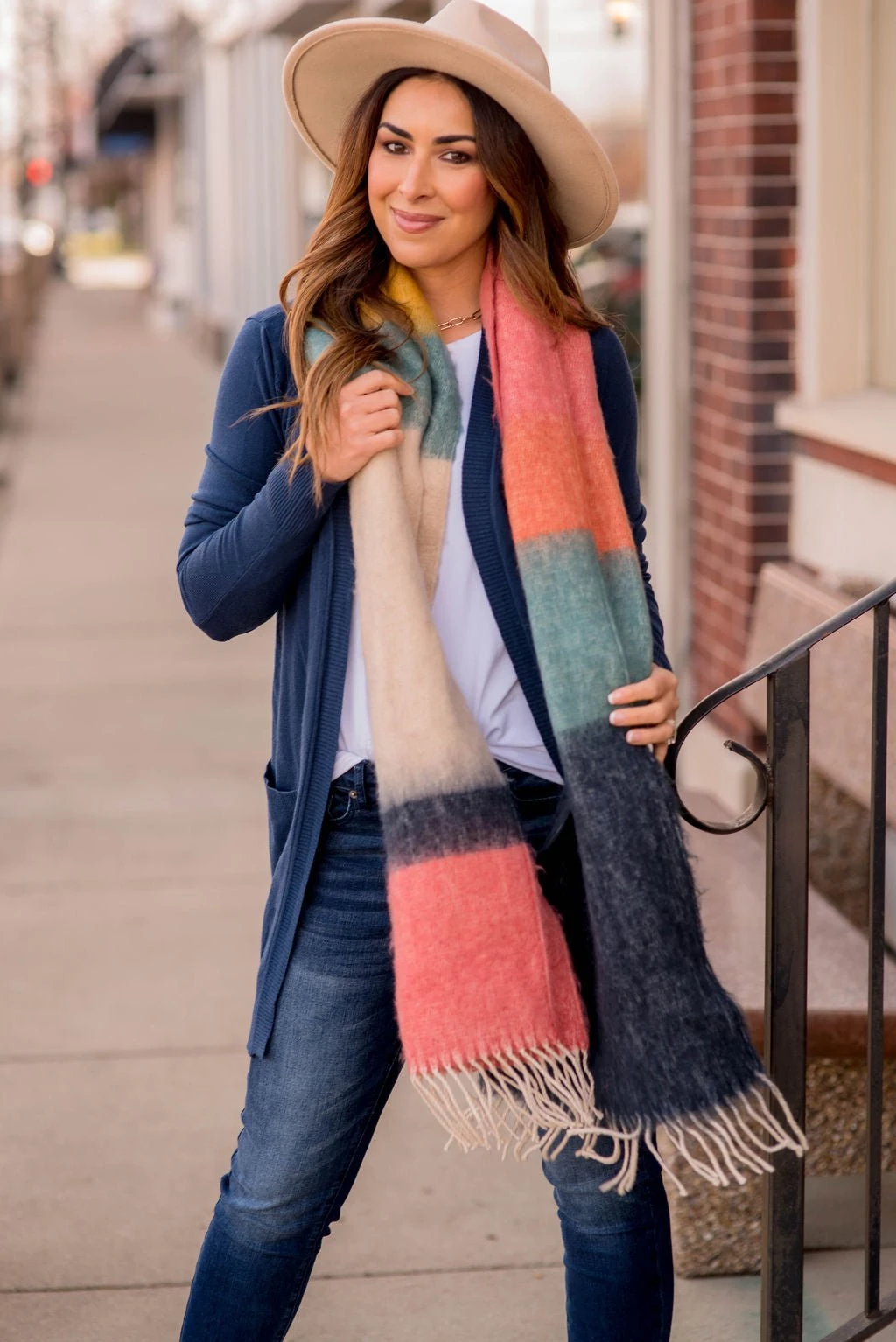 Vibrant Block Dipped Scarf 2 Vibrant Block Dipped Scarf - Image 2