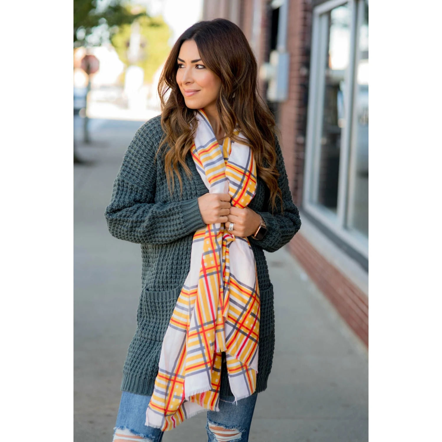 Delicately Lined Rich Basic Scarf 3 Delicately Lined Rich Basic Scarf - Image 3