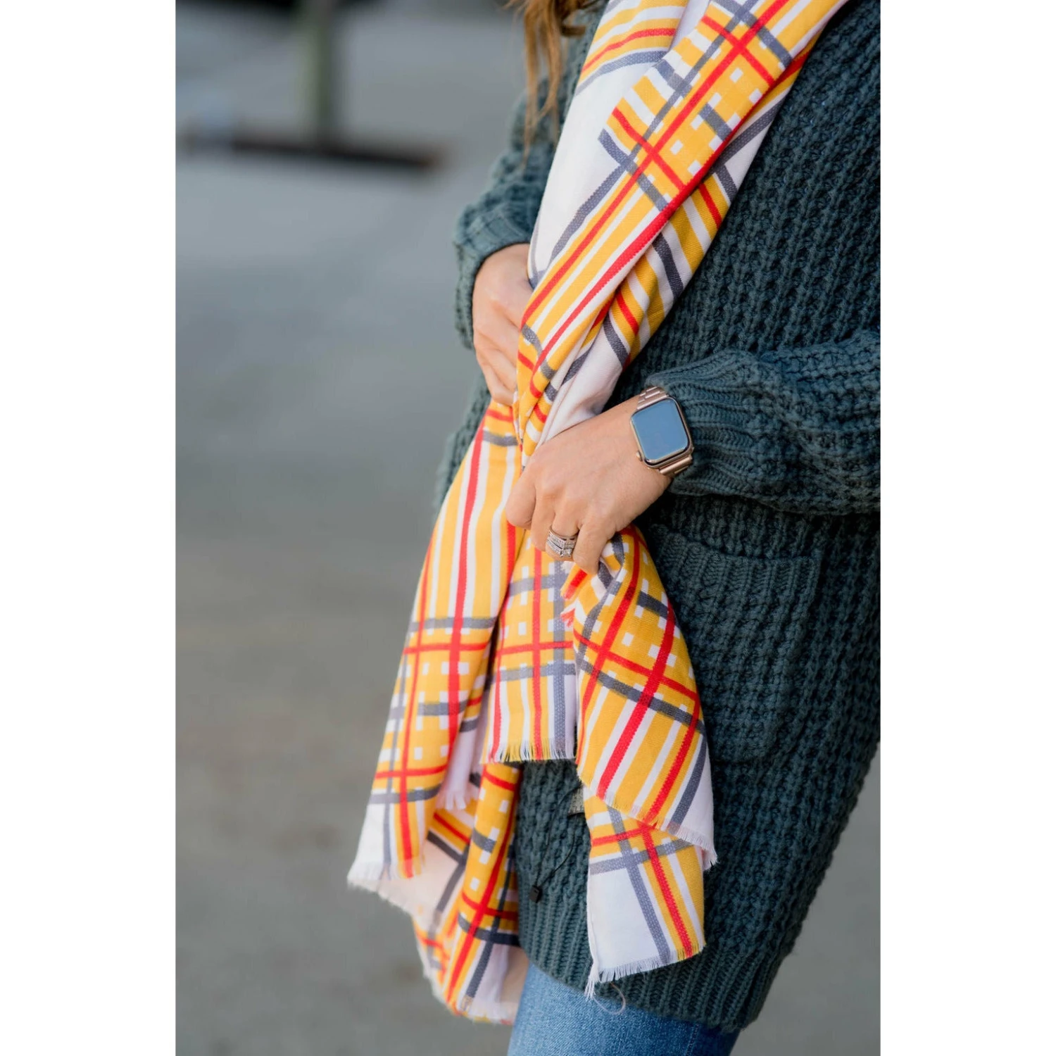 Delicately Lined Rich Basic Scarf 6 Delicately Lined Rich Basic Scarf - Image 6