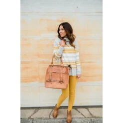 Touch Of Color Striped Cowl Neck Sweater -Women's Clothing Store BB 8622 1