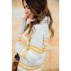 Touch Of Color Striped Cowl Neck Sweater -Women's Clothing Store BB 8628 1