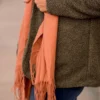 Peach Fringe Scarf