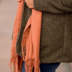 Peach Fringe Scarf