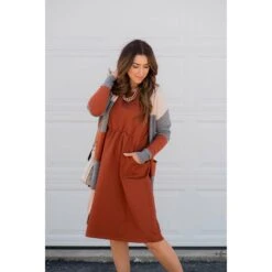 Cinched Waist Pocket Sweatshirt Dress -Women's Clothing Store BB 8631 7c7c9e0d 5117 4bf3 be51 15ccd6663597