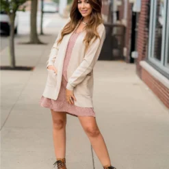 Ribbed Accent Cardigan -Women's Clothing Store BB 8647 79026629 c587 4c1b b341 f3adb3c38428